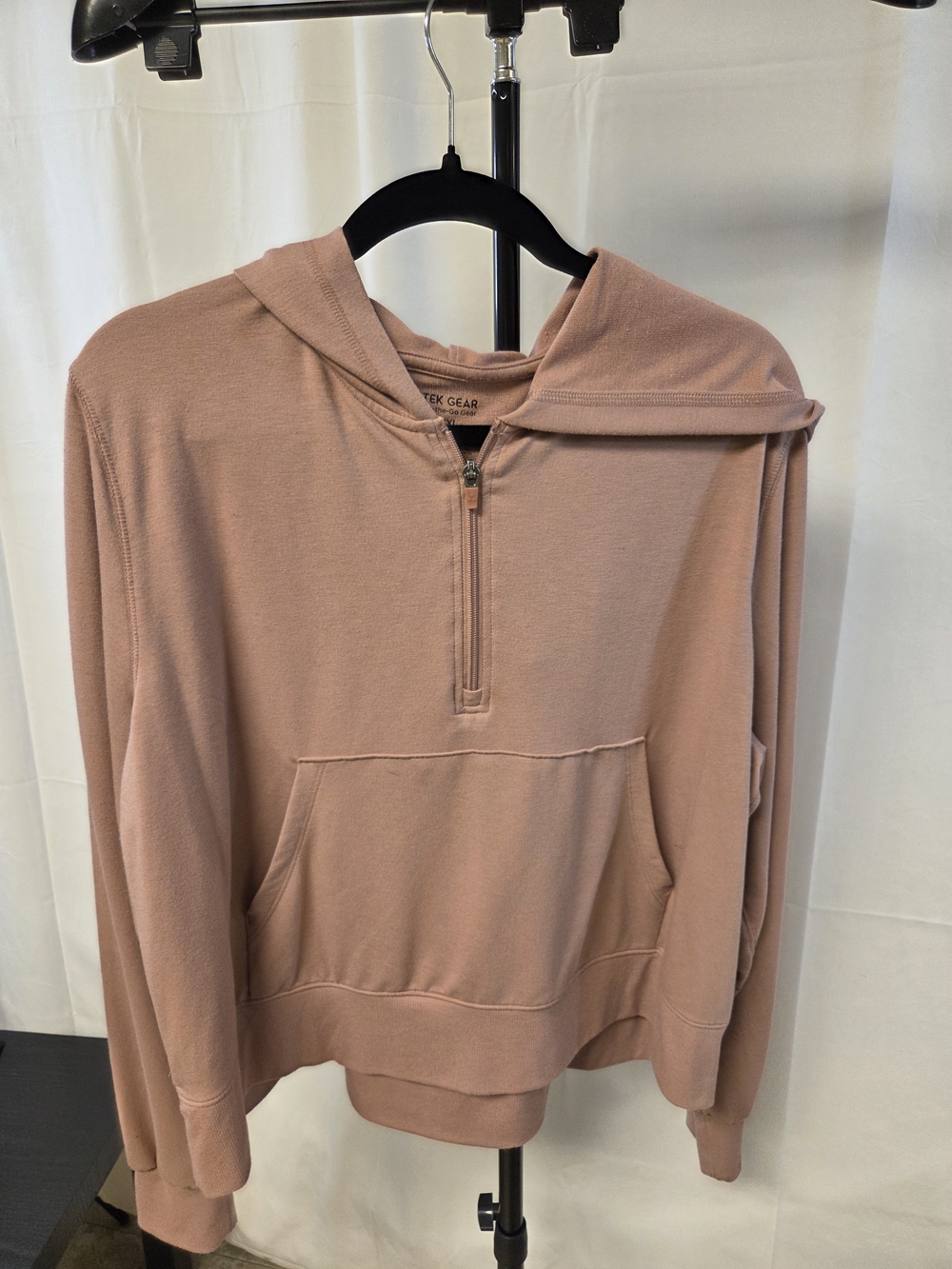 tek gear Men's Half-Zip Hoodie in Dusty Rose